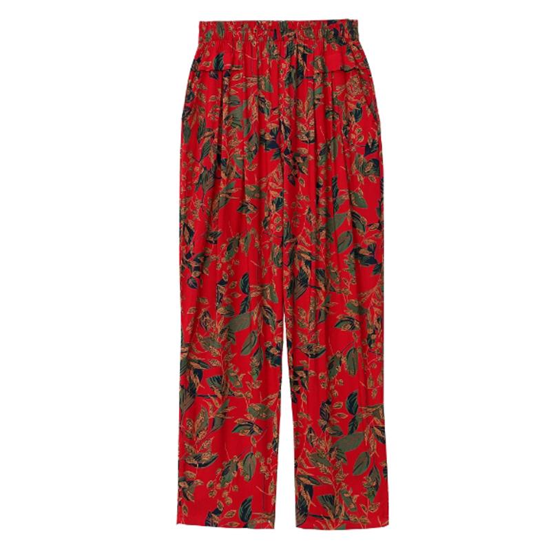 Pantalons pour femmes taille haute grande taille, pantalons amples vintage d'été, taille élastique, vêtements pour femmes d'âge moyen