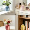 Vaso Smaltato ad Alta Temperatura Ceramica a Strisce Dipinto a Mano Moderno Nordico Boho Piccolo Contenitore Decorativo per Fiori per Tavolino Cucina Interno
