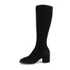 Barbara 5cm Stretch Suede Leather Long Boots Bbi871bk