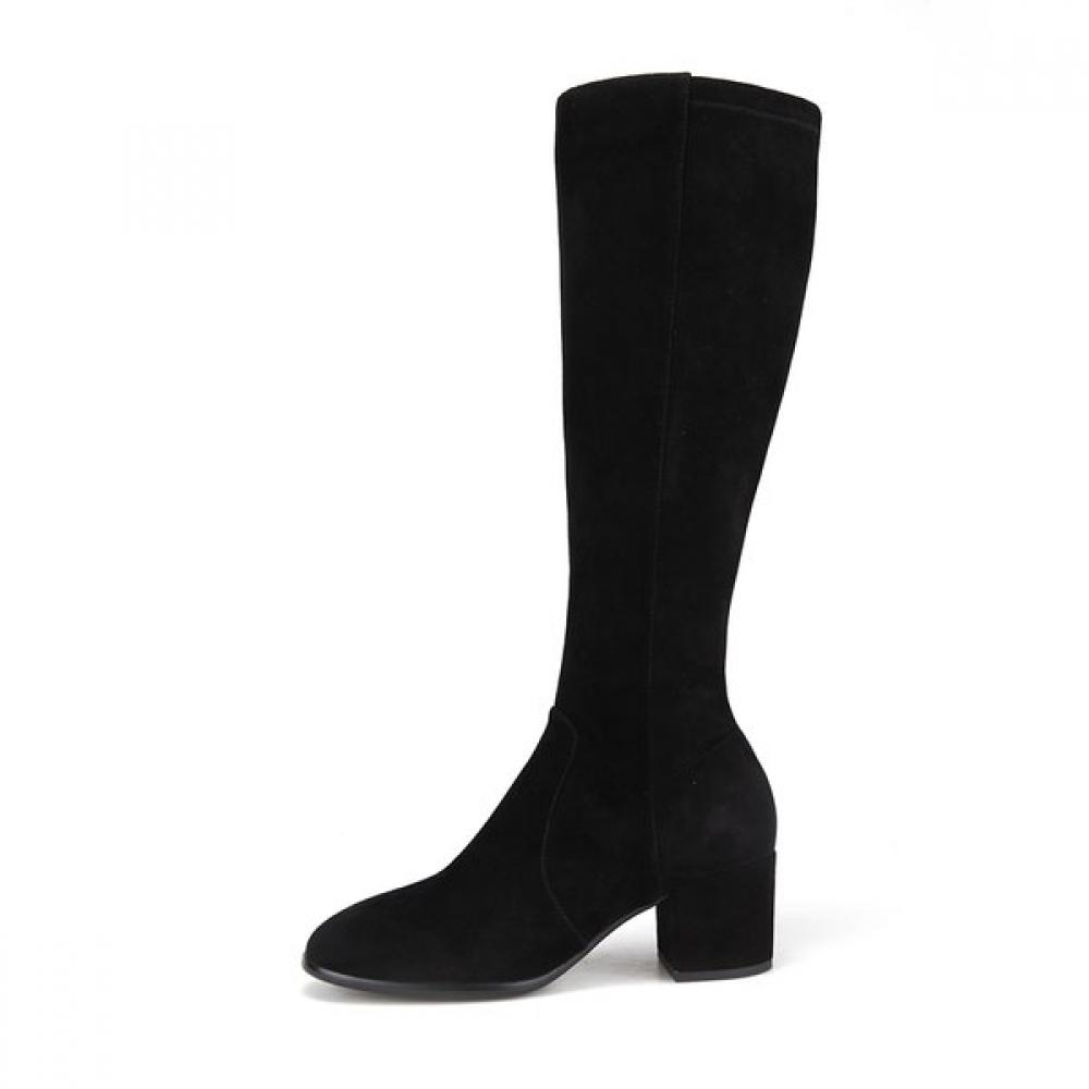 Barbara 5cm Stretch Suede Leather Long Boots Bbi871bk