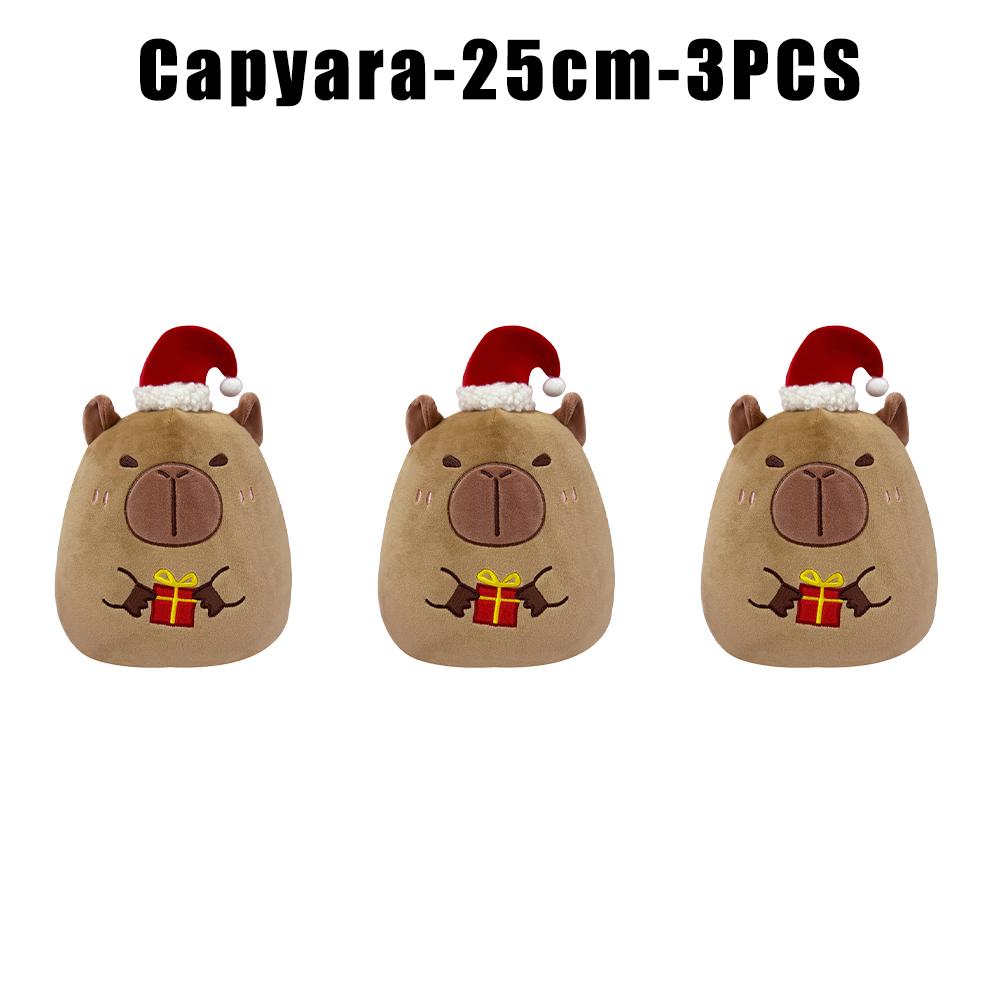 1/3/6PCS Santa Snowman Reindeer Plush Pillow Toys Capybara Stuffed Animal Christmas Home Decor Gifts