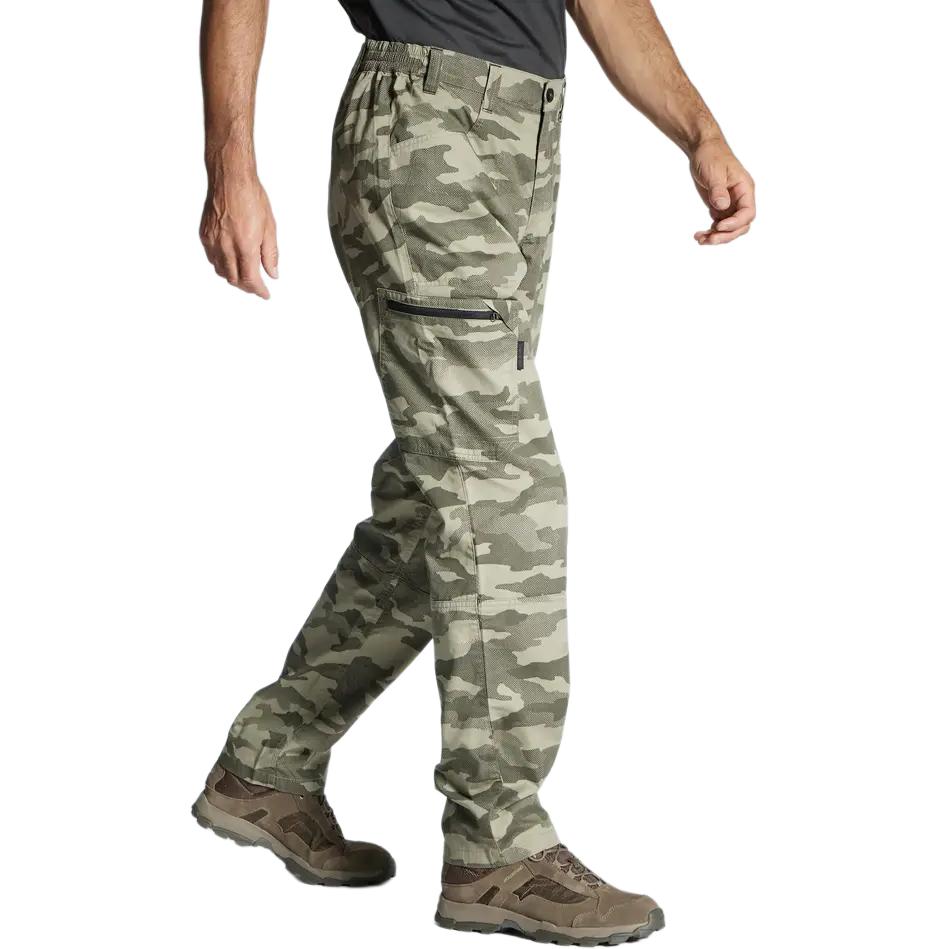 DECATHLON 100 Series Lightweight and Comfortable Durable Wilderness Adventure Lightweight Slacks Men's Camouflage Green