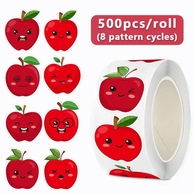 Cute Cartoon Stickers Roll 500 Pcs 8 Lovely Designs For Teacher Rewards Kids Class Party Decor Accessories Gift