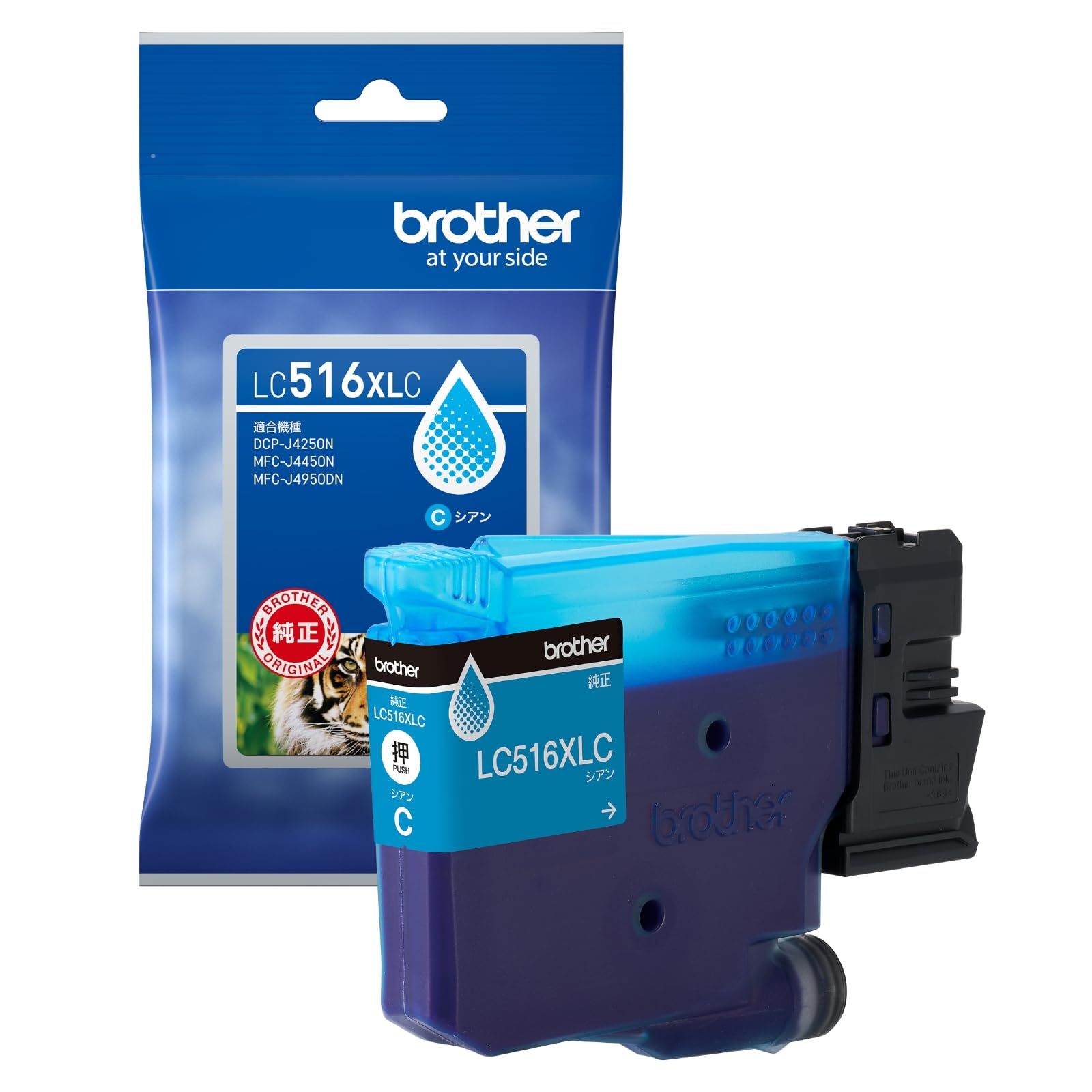

Genuine Brother LC516XLC Cyan Ink Compatible and Cartridge, High-Yield Type. with DCP-J4250N, MFC-J4450N, MFC-J4950N, others. синій