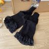 Multi-layer Lace Trim Flared Y2K Sexy Lolita Cute Girl Soft Mid-Calf Breathable Daily Solid Color Polyester Knitted Leg Warmers