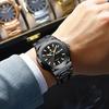 Luxury Square Men's Watches Waterproof Luminous Date Week Men Watch Stainless Steel Fashion Quartz Wristwatch