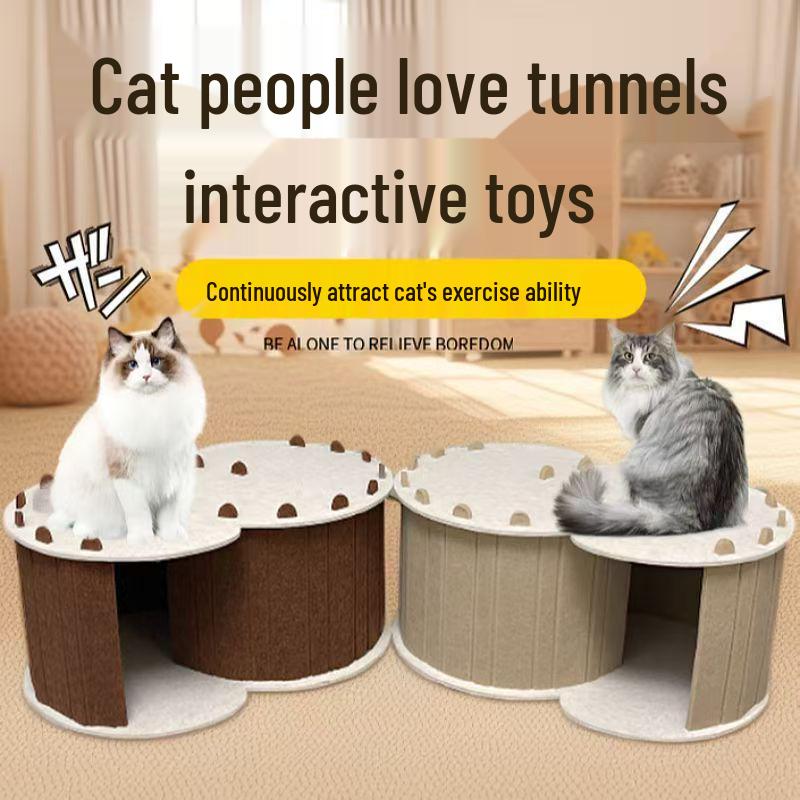 Four Seasons Semi-Enclosed Double Layer Felt Cat House & Tunnel