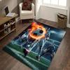 Soccer Football Player Action Print Flannel Rug Sports Theme Living Room Carpet Kids Room Decor Soft Fleece Floor Mat Indoor