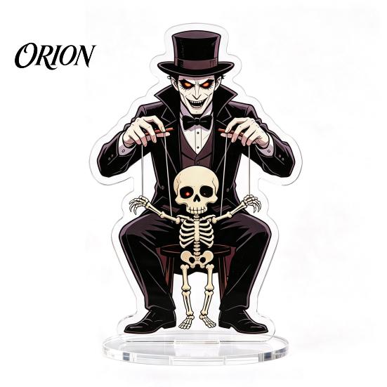 Festival Party Favors Halloween Acrylic 2D Flat Tabletop Ornament, Spooky Ghost Pumpkin Castle Desk Decorative Signs Sign for Home Office Table Shelf