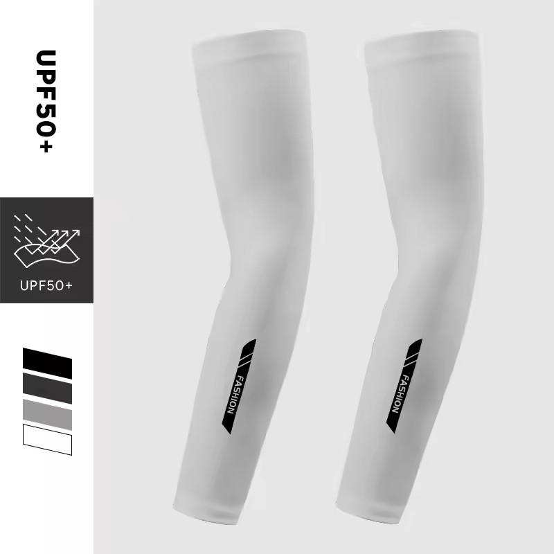 1Pair UPF50+ Summer Cool Feeling Arm Sleeves Women Cycling Running Fishing Oversleeve Men Breathable Ice Silk Sunscreen Unisex