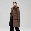 Waist Thin Down Cotton Clothes Women's Long Over the Knee New Fashion Thickened Warm Cotton Coat