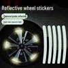 Adesivos Refletivos Anti-Arranhões para Cubo de Roda de Carro - Kit de Modificação de Pneus