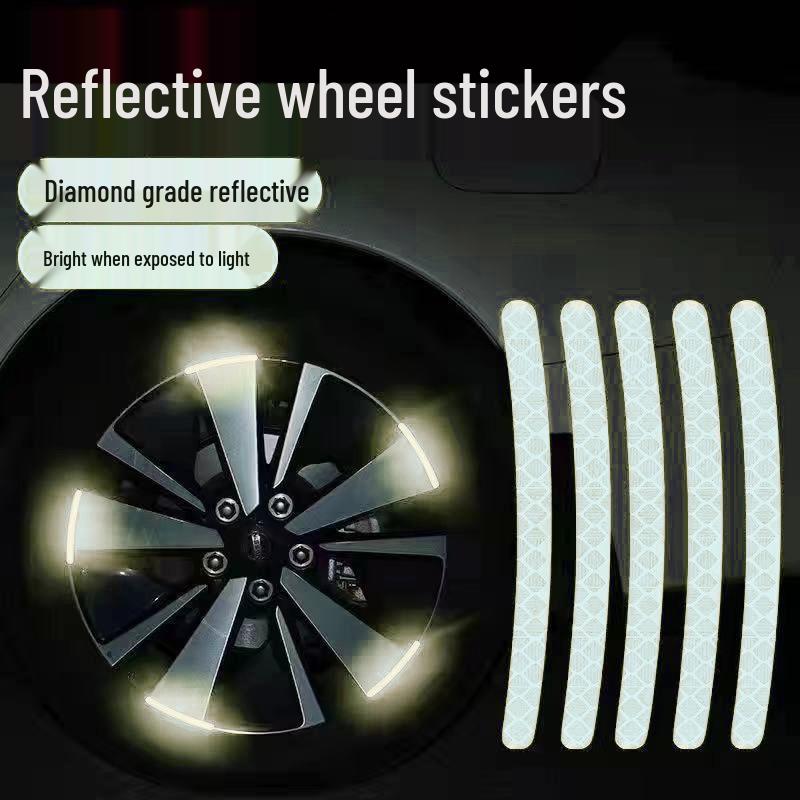 

Светоотражающие наклейки на ступицу колеса автомобиля, устойчивые к царапинам - Набор для модификации шин Reflective Wheel Rim Stickers [Set of 20] белый/алмаз