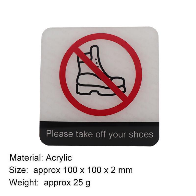 

Please take off your shoes Signs Plaque Signage Acrylic Signs Plate Sticker Private House Bedroom Wall Stickers Warning Sign black