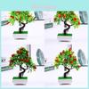 Plastic Faux Flower Pot Plant With Creative Fruit Accents For Office Display