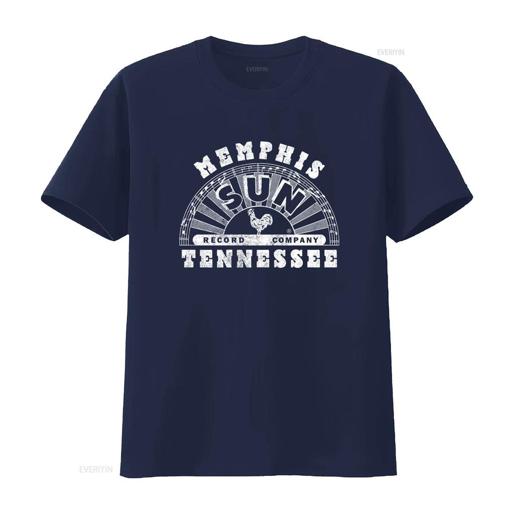 Sun Records Memphis Music Vintage Style T Shirt with Rooster and Notes Design vintage Washed Slightly homme