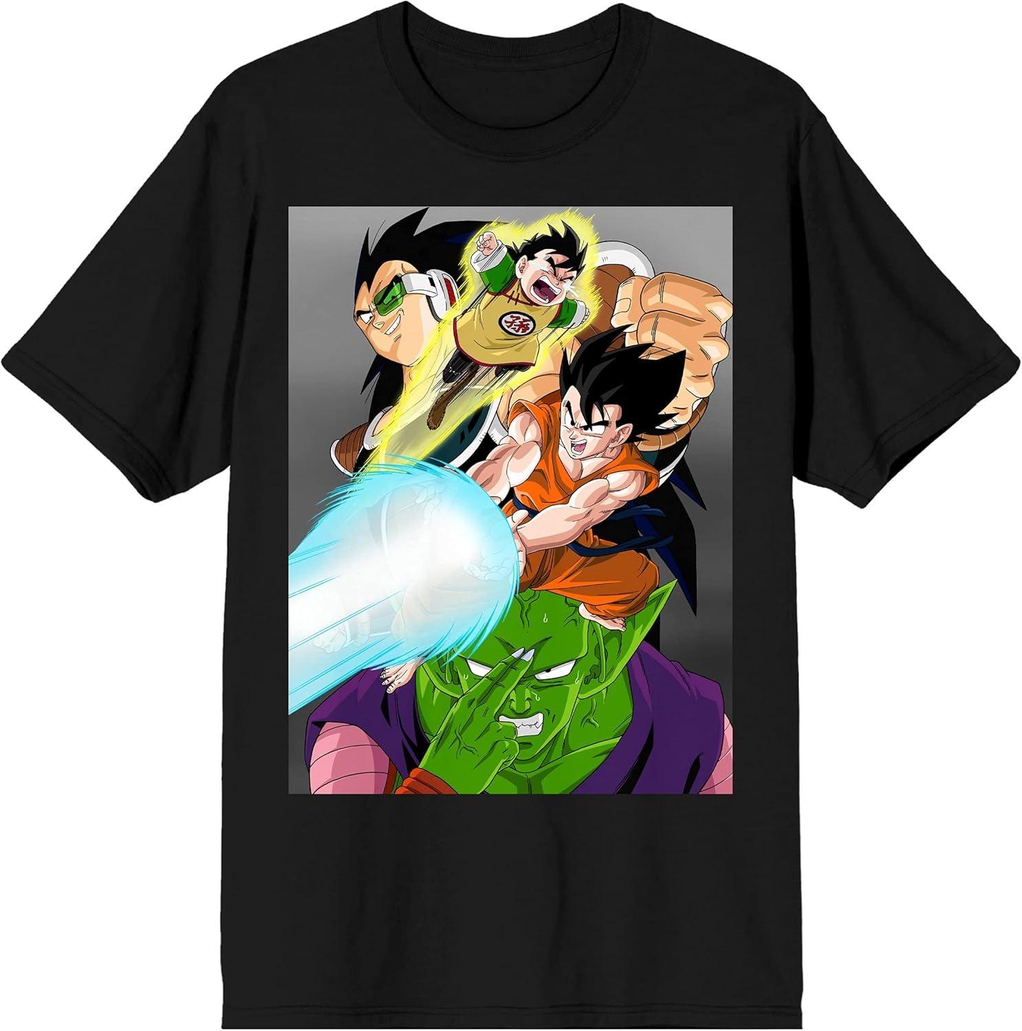 Men s Dragon Ball Z Anime Character Group Black Short Sleeve Graphic Tee S