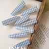 Korean Blue Plaid Duckbill Hair Clip for Babies