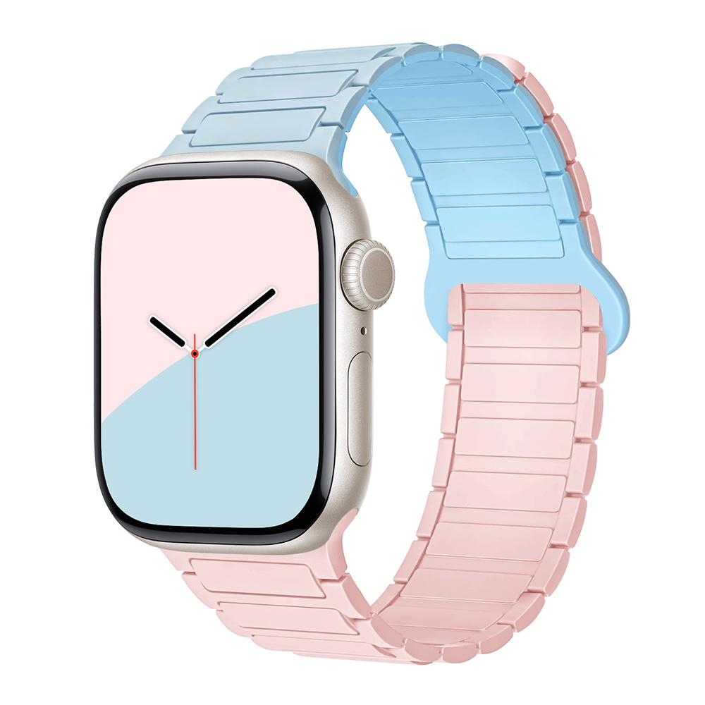 Magnetic Silicone Strap for Apple Watch Band Ultra 2/3 49mm 44mm 40mm 42mm 46mm 41mm 45mm Bracelet IWatch Series 11 10 9 8 7 6 SE 5 4 Correa