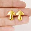 6pcs Cute Mushroom Cherry Flower Pendants Real Gold Plated Stainless Steel Charms For Jewelry Making Supplies DIY Bracelets Bulk