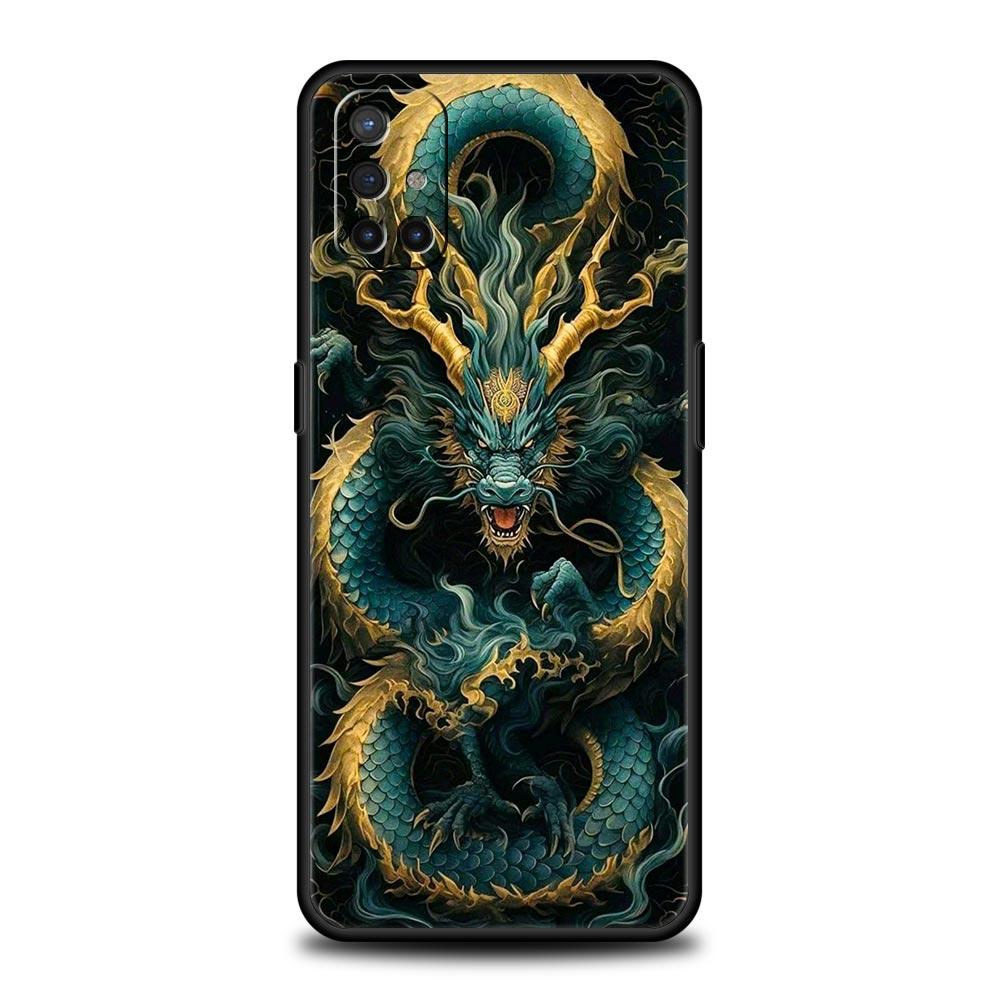 Phone Case For Oneplus 13R 13 12 10T 11 R10 Nord N100 N200 N10 9 9R CE 2 3 Z Pro Lite Soft TPU Chinoiserie Loong Flower Dragon