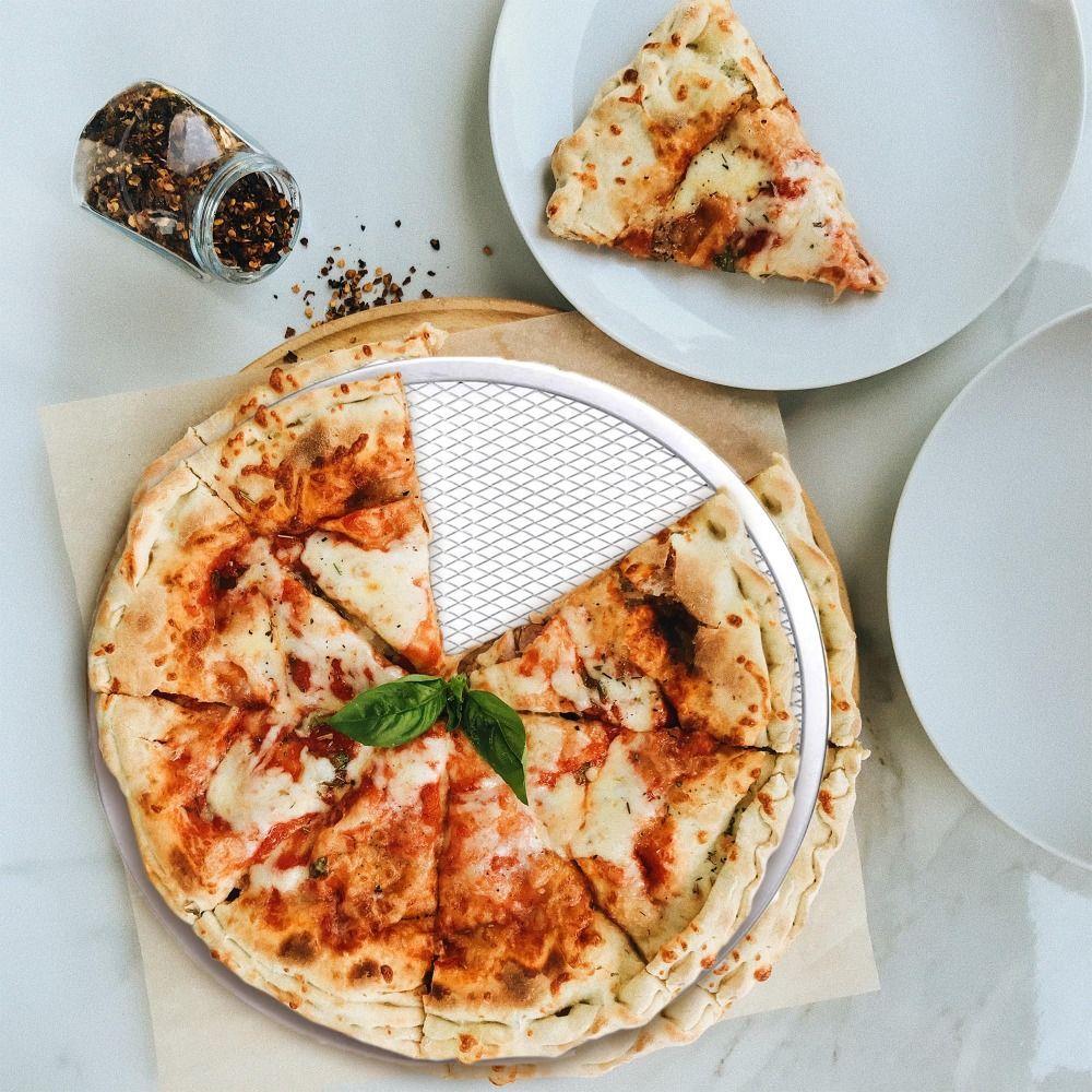 Metal Net Pizza Pan Reusable Bakeware Mesh Net Barbecue Grate  Kitchen