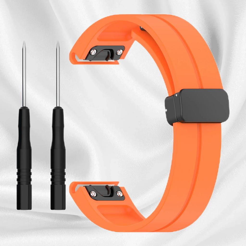 26mm 22mm Magnetic Buckle Strap For Garmin Fenix 7 7X 6X Pro 5Plus 6S 7S 3 3HR Forerunner 965 945 Silicone Bracelet Watchband
