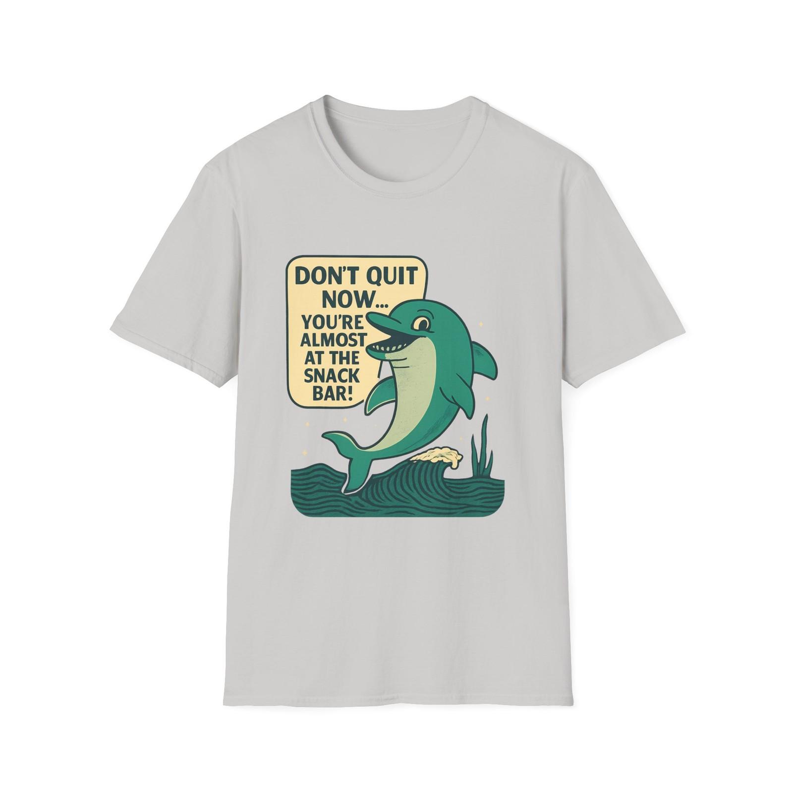 Unisex Softstyle Funny Dolphin Motivational T-Shirt Mens Womens Tees Top - Coastal Wisdom S