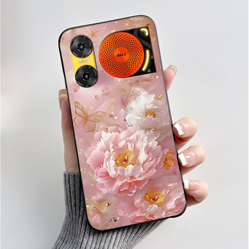 Printing Case For ZTE Nubia Music 2 Music2 Soft Silicone Black Shell For ZTE Nubia Music Z2353 Cover Cute Flower Cartoon Casing
