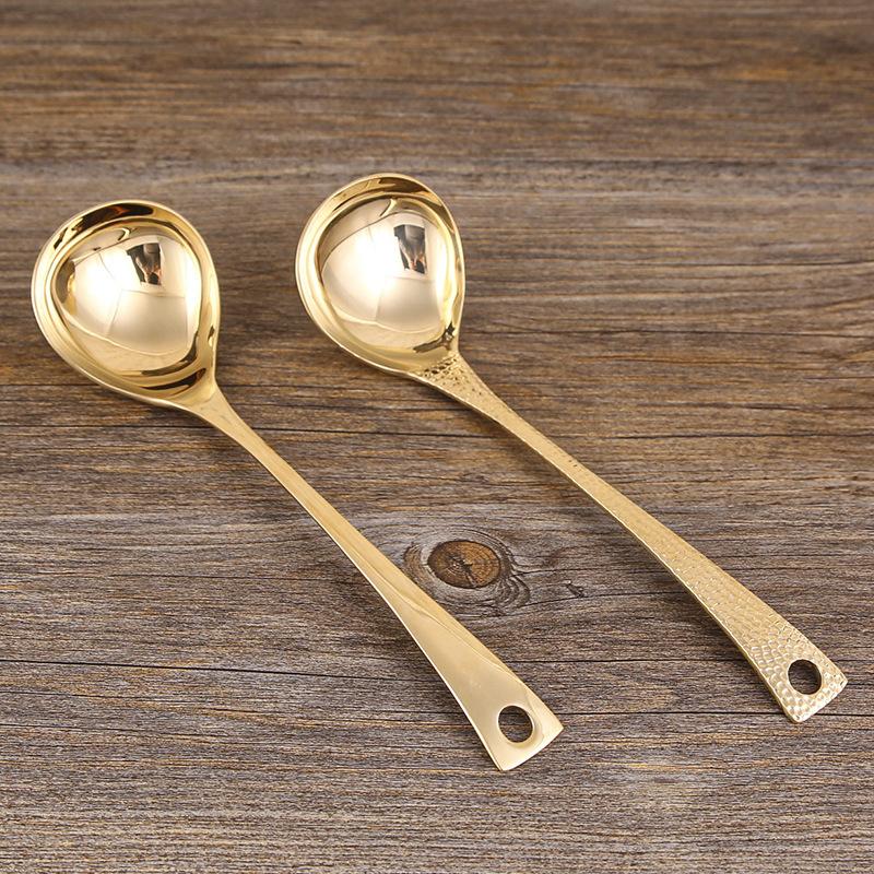 Hammer Copper Spoon Pure Copper Household Purple Copper Japanese Thickened Rice Spoon Soup Spoon Red Copper Soup Creative Cute Hot Pot Spoon