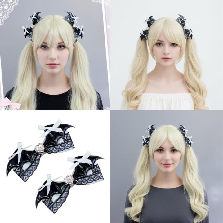 Bows Barrettes Halloween Hair Clips with Alligators Clips Halloween Cosplay Costume Bat Wing Hair Clips Hair Accessories