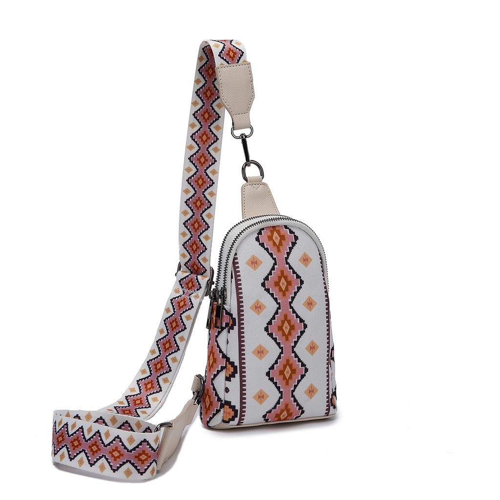 Vintage Canvas bedruckte böhmische Damen Clutch Brusttasche Umhängetasche