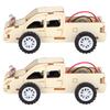 2 Set Wood Voice Controlled Vehicle DIY Toy Car Kit Scientific Experimental Tool for Children