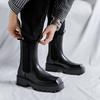 Мужская мода сцена ночной клуб высокие челси ботинки квадратный носок натуральная кожа обувь ковбойская платформа ботинок крутые длинные мотоциклетные боты