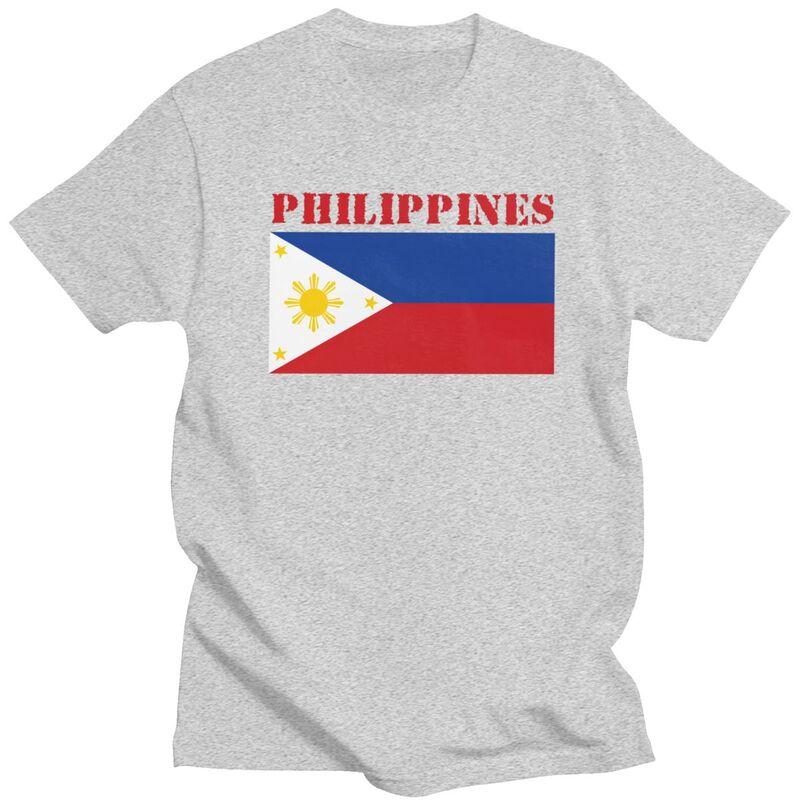 Custom Philippines Flag Tshirts for Men Short Sleeves T Shirt Fashion Tshirt Loose Fit Pure Cotton Tees Gift