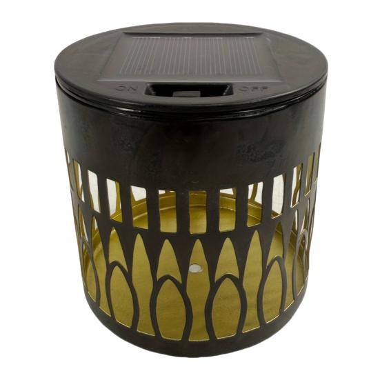 Solar Lights Outdoor Decorative Solar Powered Garden Lights with Intelligent Sensor Waterproof Metal Hollow Pattern Deck Step Wall Lights