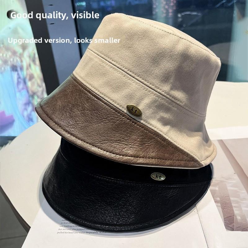 Cotton Pu Wide Brim Bucket Hat For Women Sun Protection Summer Fashion Accessory