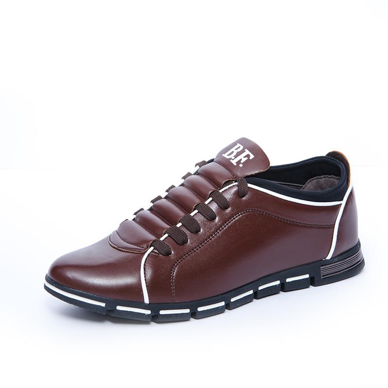 

New summer breathable and versatile fashion trend men s shoes sports and leisure leather shoes large size men s Korean version trendy shoes 48 коричневий