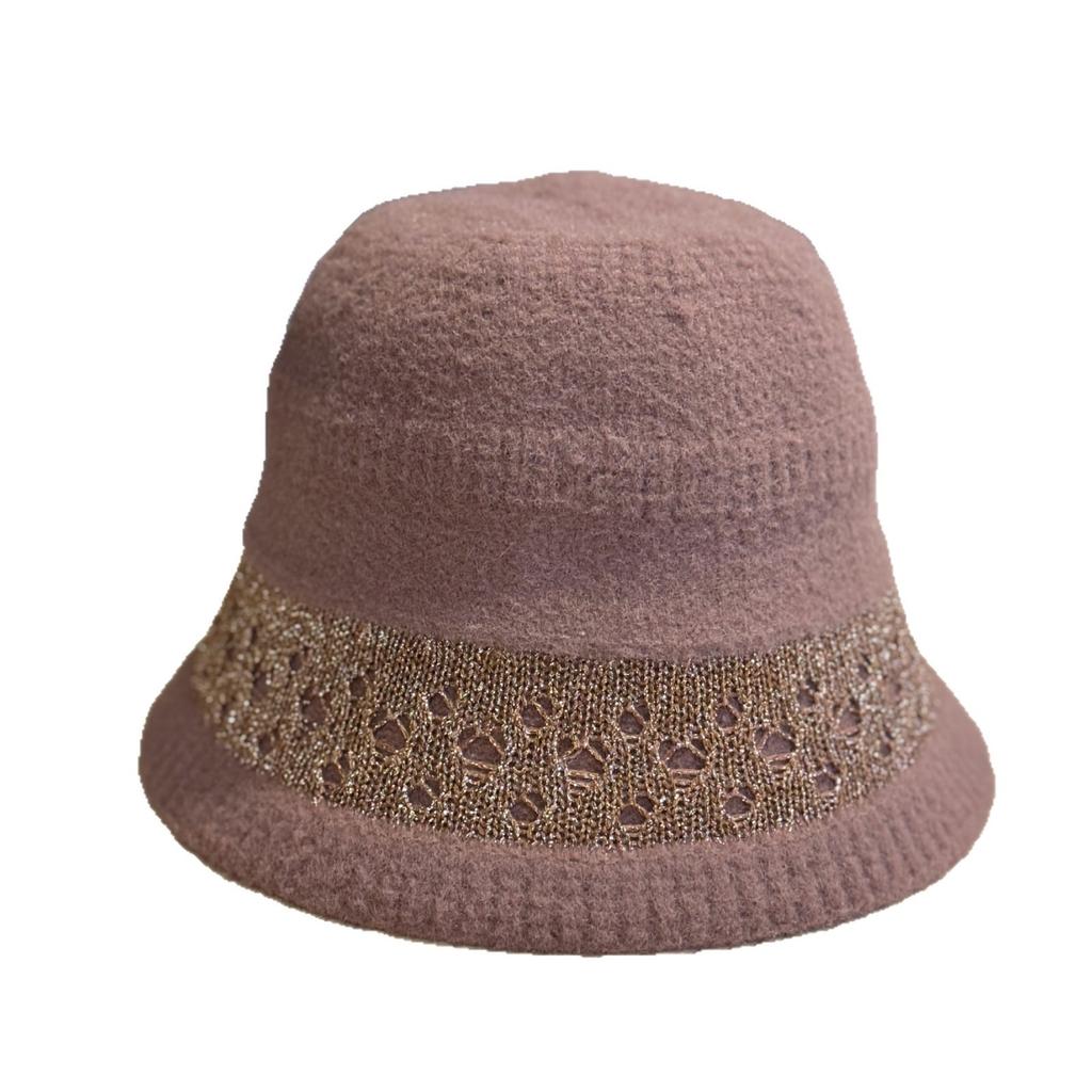 Korean-style Versatile Knitted Bucket Hat for Women, New Foldable Outdoor Breathable Small-face Fisherman Hat for Autumn and Winter