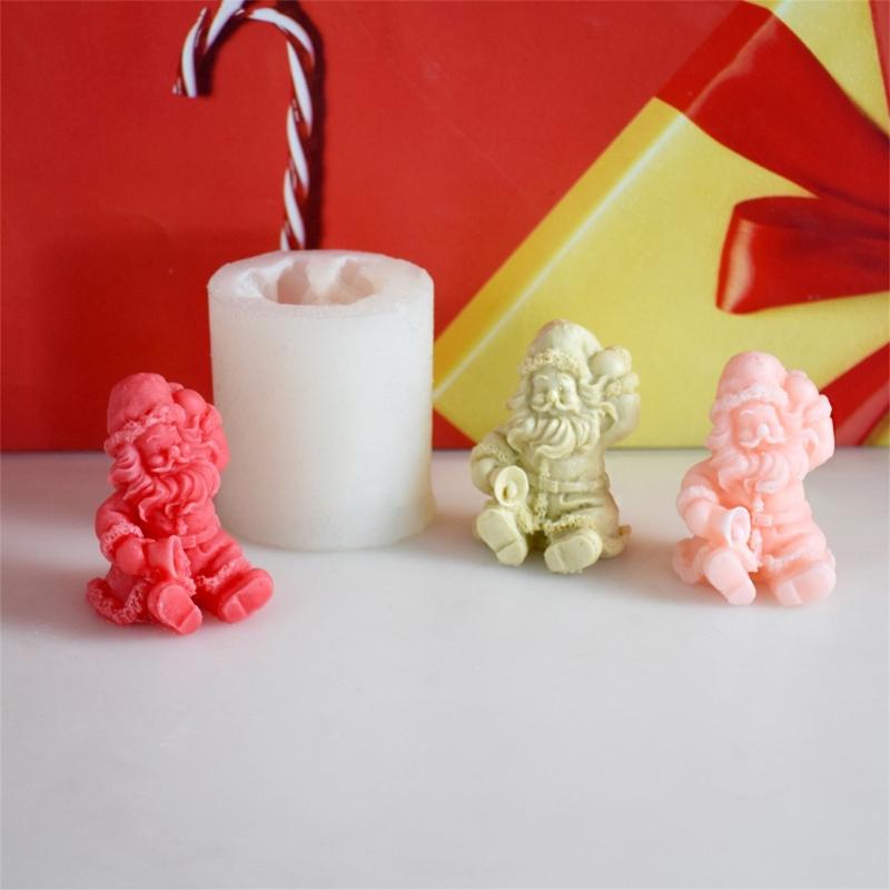 Jul Tomte Ljusform Silikonformar för Handgjorda Hantverk och Desserter Festligt Bakverktyg