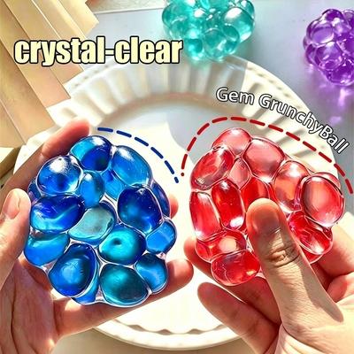 Crystal Squishy Stress Ball Tpr Clear Squeeze Fidget Sensory Toy For Autism Adhd Desk Office Hand Exercise Anxiety Relief Relax