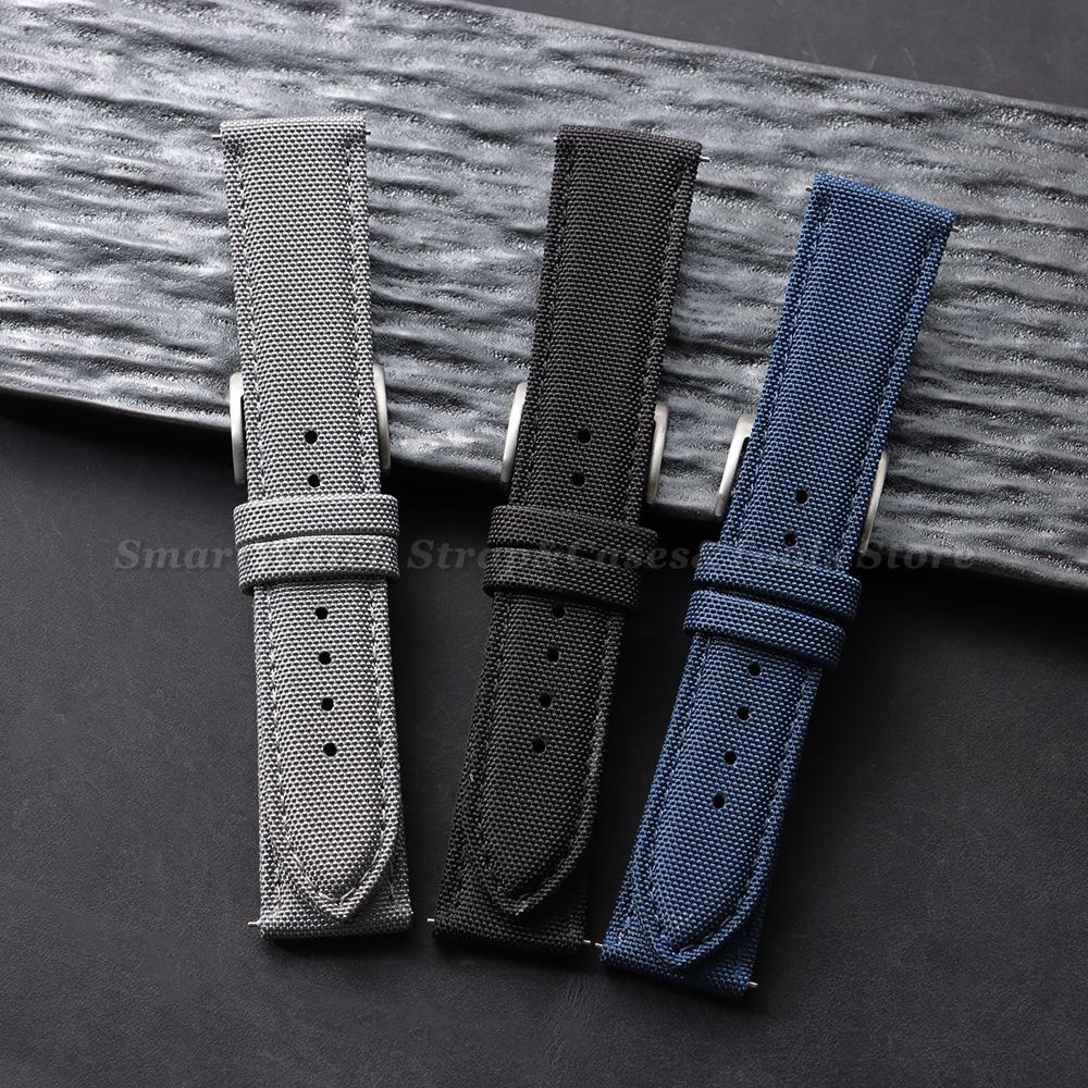 Wristband 20mm 22mm Sailcloth Watch Band Two-Sided Nylon Strap for Seiko for Omega Quick Release Army Sport Nylon Bracelet