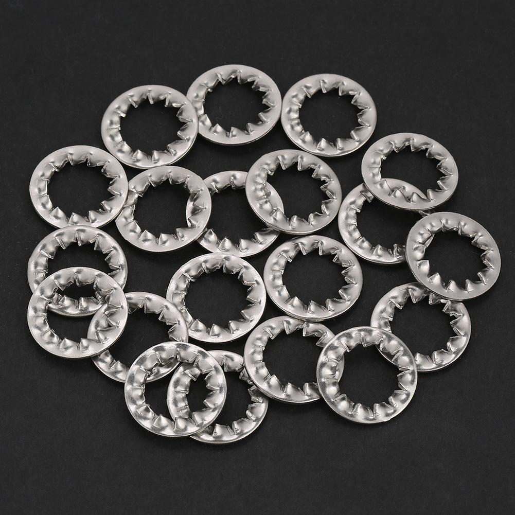 20pcs Stainless Steel Serrated External Toothed Lock Washer Flat Tool Set M12