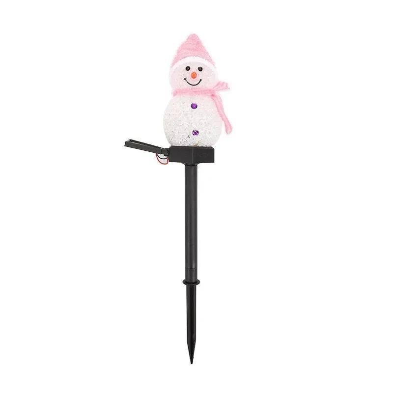 Solar Ground Lights Christmas Snowman Decoration Atmosphere Nightlight Outdoor Garden Garden EVA Rice Grain Snow Man