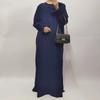 Women's Loose Solid Color Elastic Sleeve Plus Size Dress