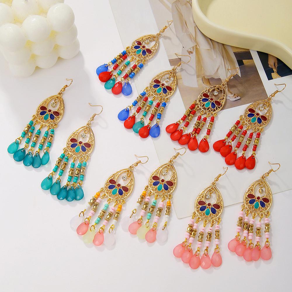 Bohemian Stijl Legering Hangende Oorbellen Met Geometrisch Ontwerp Voor Zomer Mode