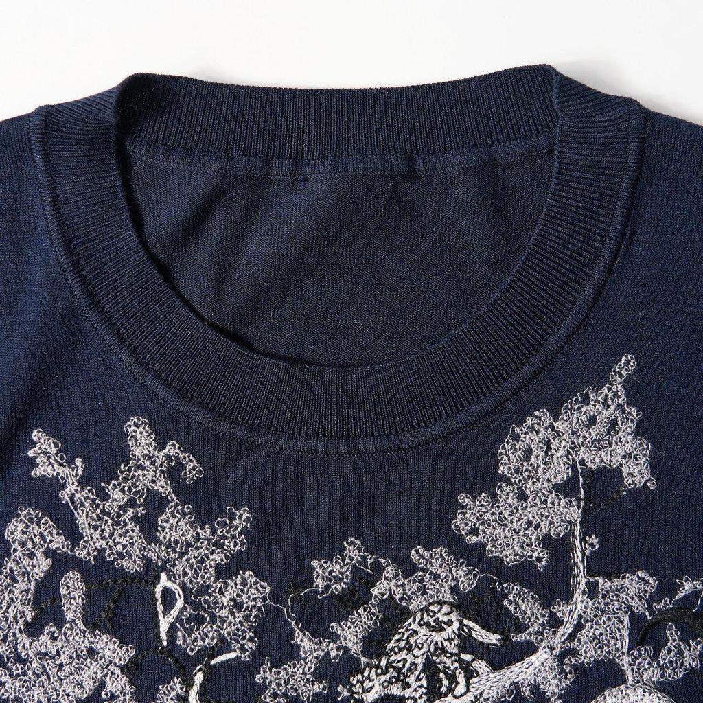 Northern Deer 'Hot Air Balloon' Lyocell Cotton Mulberry Silk Summer Knit T-Shirt WX261227