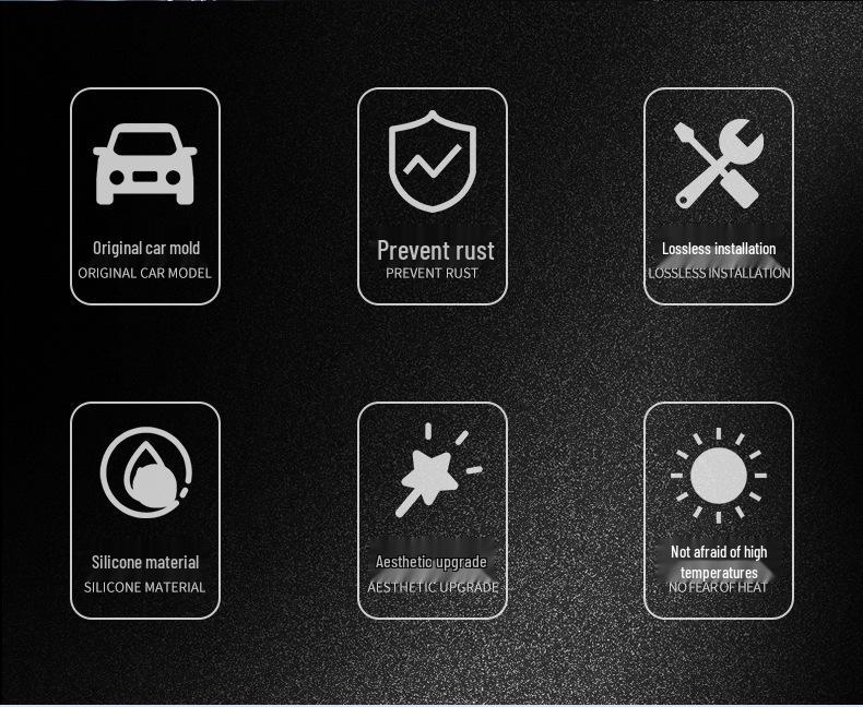 Deep Blue S7 SL03 Car Door Lock Shockproof Rustproof Protective Sleeve & Decorative Sticker