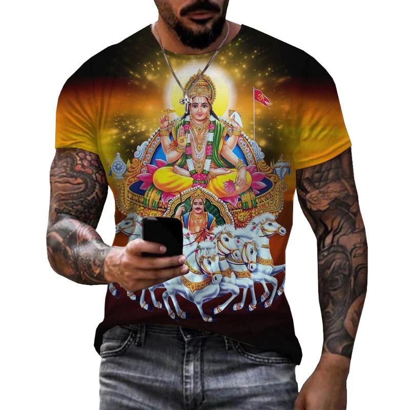Hindu God Lord Shiva 3D Print T-Shirts Hinduism Vishnu Men Women Fashion Oversized Short Sleeve T Shirt Male