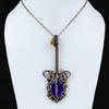 Lapislazuli Anhänger Kupferdraht umwickelter Anhänger Handgefertigter Anhänger Natursteinanhänger Schöner Kupferschmuck Gitarrenanhänger zum Geschenk